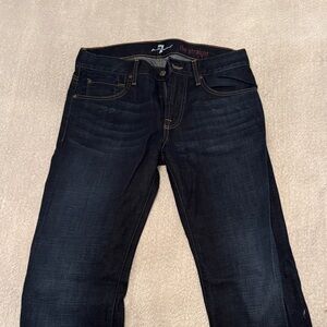 7 For All Mankind Men's Deep Indigo Straight Jeans